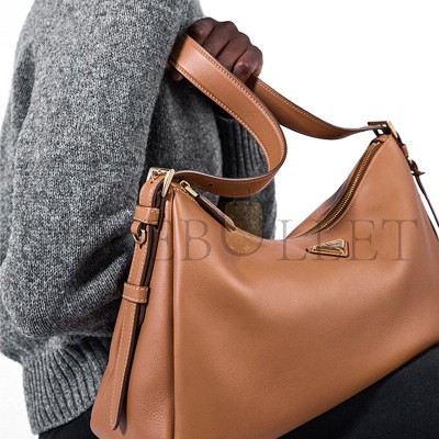 PRADA AIMÉE LARGE LEATHER SHOULDER BAG 1BC228  (39*23*12cm)